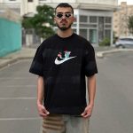تیشرت طرحدار مشکی کد 455