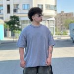 تیشرت نگین دار رنگ طوسی کد 457