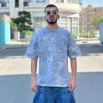 تیشرت سنگشوری طرحدار سنگشوری آبی کد 472