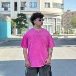 تیشرت نگین دار رنگ سرخابی کد 465