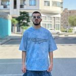 تیشرت سنگشوری طرحدار آبی کد 468