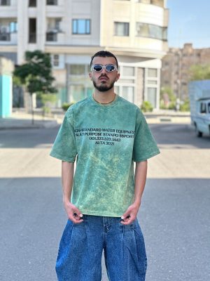 تیشرت سنگشوری طرحدار سبز کد 469