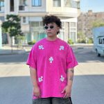 تیشرت نگین دار رنگ صورتی کد 458
