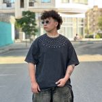 تیشرت نگین دار رنگ خاکستری کد 463