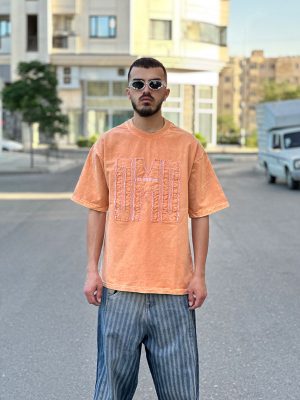 تیشرت سنگشوری طرحدار سنگشوری نارنجی کد 474