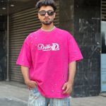 تیشرت طرحدار سرخابی کد 494