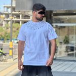 تیشرت طرحدار سفید کد 497