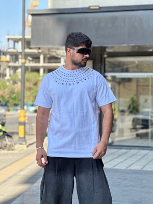 تیشرت طرحدار سفید کد 497