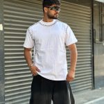 تیشرت طرحدار سفید کد 500