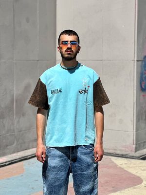 تیشرت سنگشوری رنگ آبی کد 544