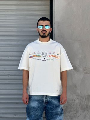 تیشرت باکسی رنگ سفید کد 535