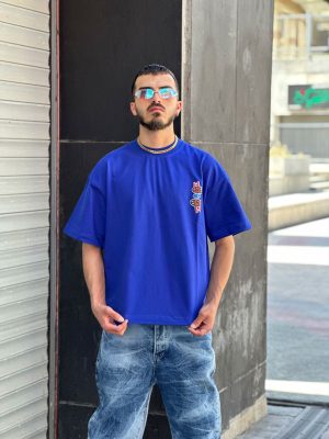 تیشرت باکسی رنگ آبی کد 538