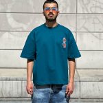 تیشرت باکسی رنگ سبز تیره کد 541