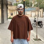 تیشرت باکسی رنگ قهوه ای کد 571