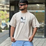 تیشرت طرحدار کرم کد 697