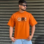 تیشرت طرحدار نارنجی کد 705