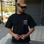 تیشرت طرحدار مشکی کد 714