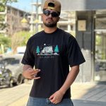 تیشرت طرحدار مشکی کد 729