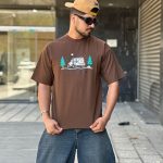 تیشرت طرحدار قهوه ای کد 730