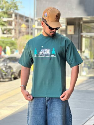 تیشرت طرحدار سبز کد 731