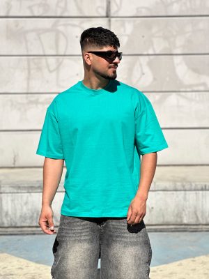 تیشرت بیسیک فیروزه ای کد 752