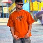 تیشرت طرحدار نارنجی کد 753