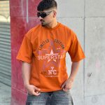 تیشرت طرحدار نارنجی کد 761