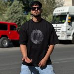 تیشرت طرحدار مشکی کد 784