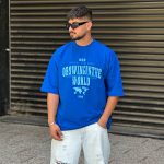 تیشرت طرحدارآبی کاربنی کد 852