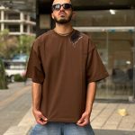 تیشرت باکسی قهوه ای کد 893