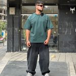 تیشرت باکسی سبز کد 894