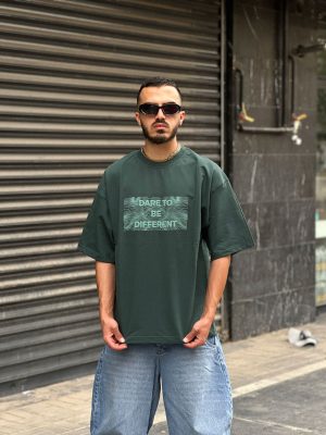 تیشرت باکسی سبز کد 888