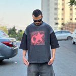 تیشرت طرحدار مشکی کد 959