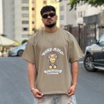 تیشرت طرحدار کرم کد 964
