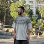 تیشرت طرحدار سفید مشکی کد 966