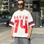 تیشرت طرحدار سفید کد 11244