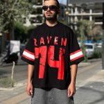تیشرت طرحدار مشکی کد 11245