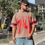 تیشرت طرحدار کرم کد 11248