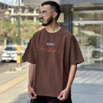 تیشرت طرحدار قهوه ای کد 11250