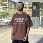 تیشرت طرحدار قهوه ای کد 11262