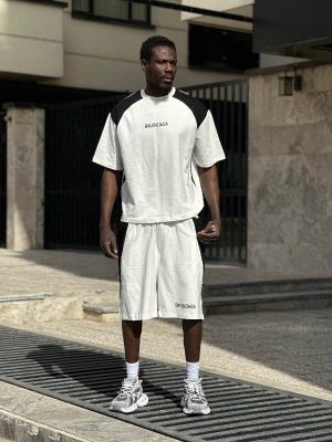 ست تیشرت شلوارک سفید کد 3492