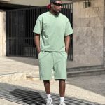 ست تیشرت شلوارک زیتونی کد 3484