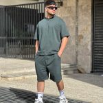 ست تیشرت شلوارک طوسی کد 3486