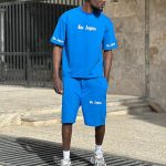 ست تیشرت شلوارک آبی کد 3497