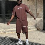 ست تیشرت شلوارک قهوه ای کد 3499