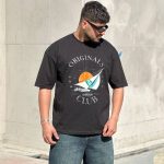 تیشرت طرحدار مشکی کد 3506