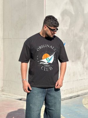 تیشرت طرحدار مشکی کد 3506