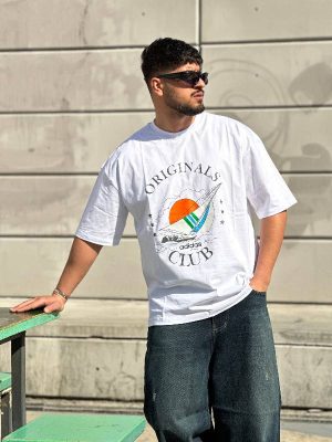 تیشرت طرحدار سفید کد 3507