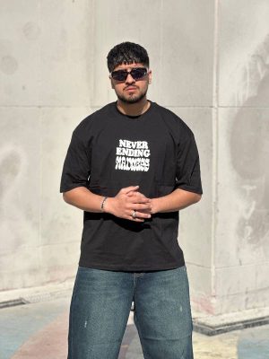 تیشرت طرحدار مشکی کد 3510