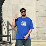 تیشرت طرحدار آبی کد 3512